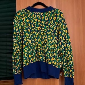 VINTAGE Monki high neck knitted sweater in leopard print